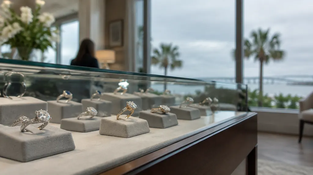 A jewelry display case with rings in South Carolina