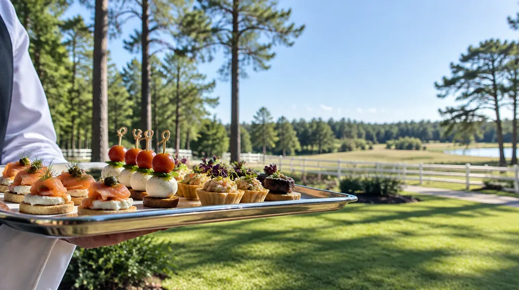 Elegant hors d’oeuvres on a serving tray in Aiken, SC