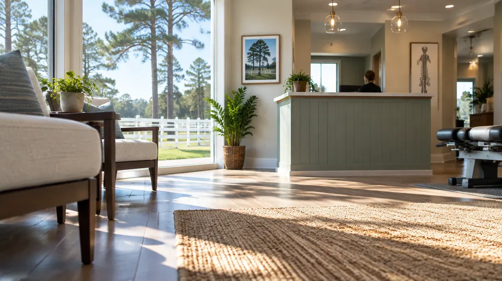 A calm chiropractic office reception in Aiken, SC
