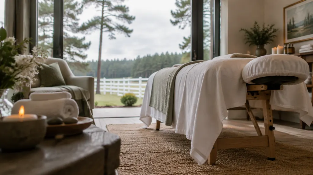 A tranquil spa treatment room in Aiken, SC