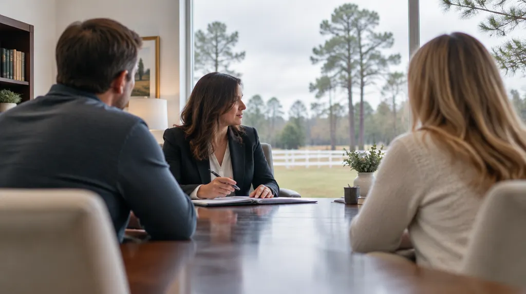 A family lawyer in a calm, bright office in Aiken, SC