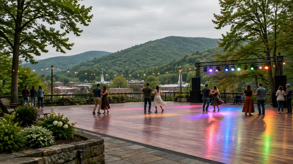 A dance floor with colorful lights in Anderson, SC