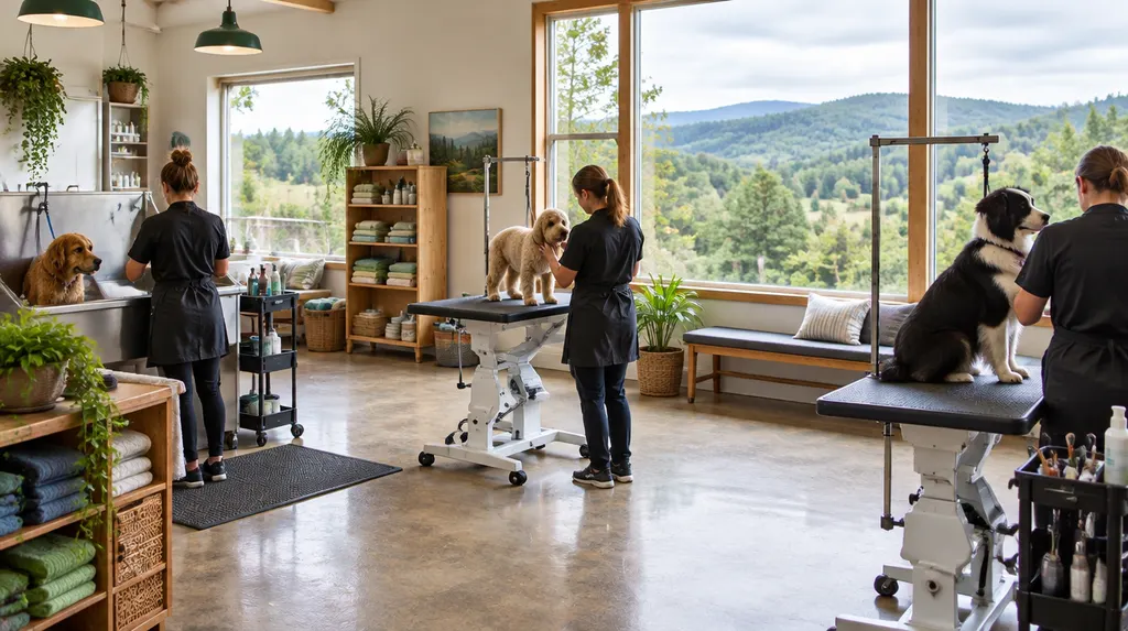 A bright pet grooming salon in Anderson, SC