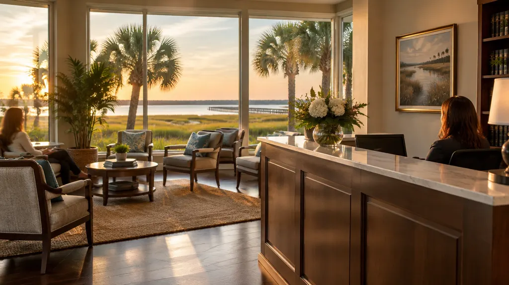 A welcoming law office reception area in Bluffton, SC