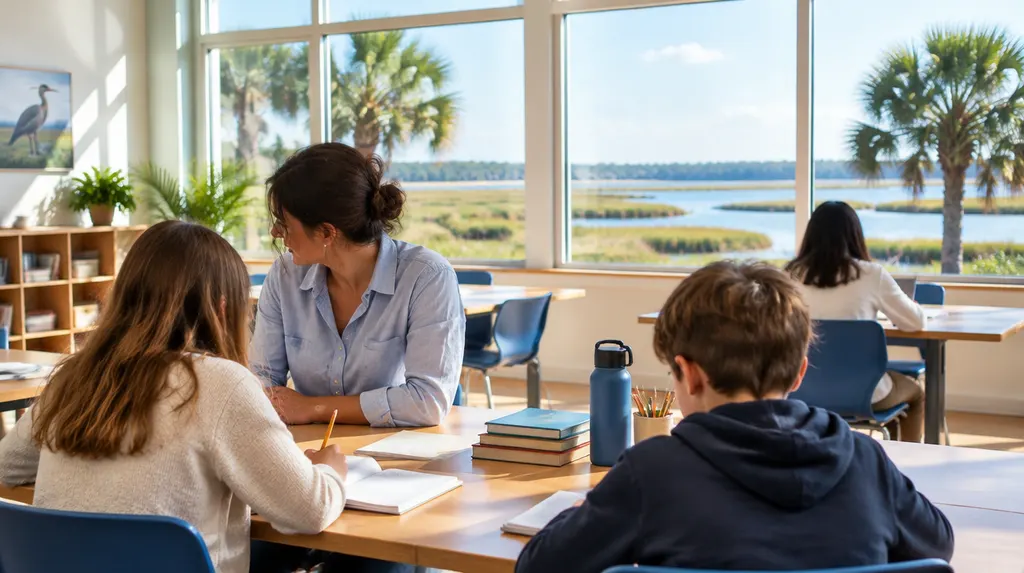 A bright learning center classroom in Bluffton, SC