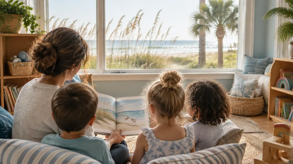 A cozy reading corner in a daycare in Carolina Forest, SC