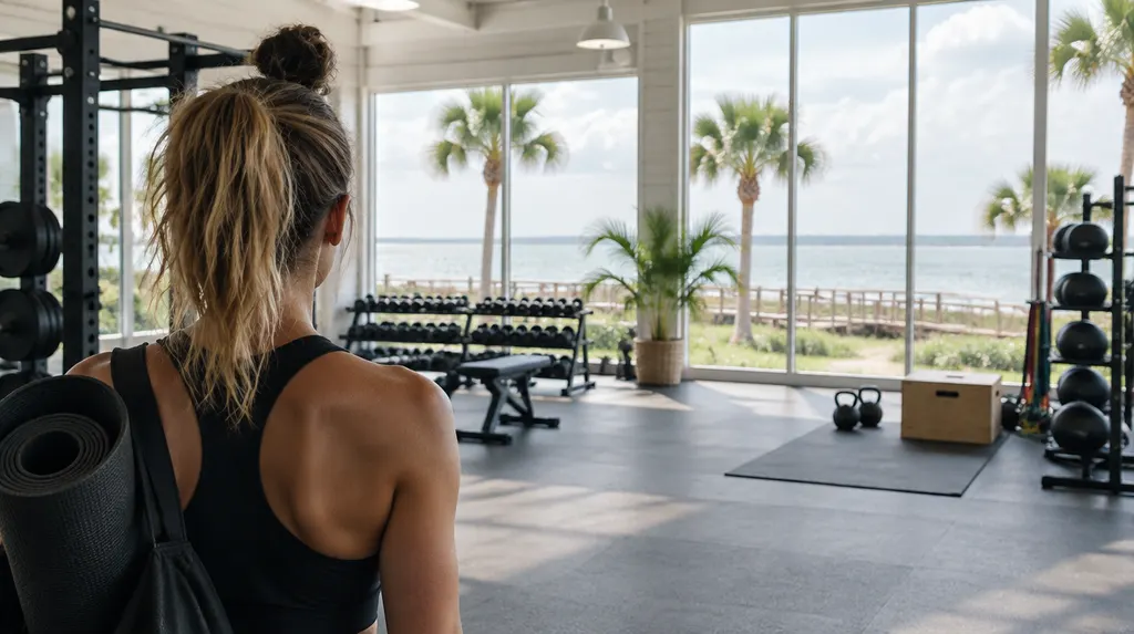 A bright boutique gym with equipment in Carolina Forest, SC