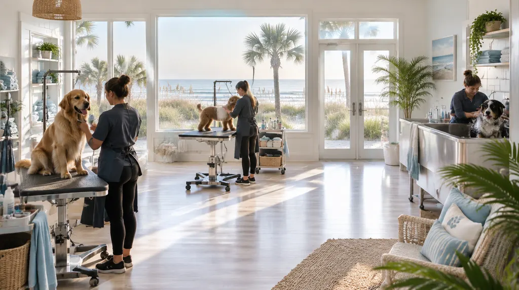 A bright pet grooming salon in Carolina Forest, SC