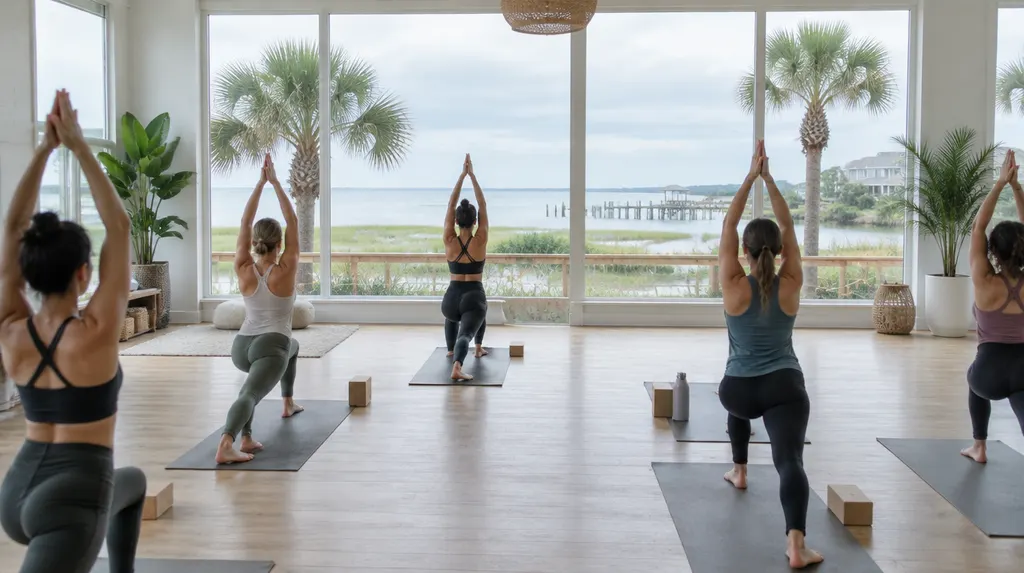 A yoga class in a calm studio in Carolina Forest, SC