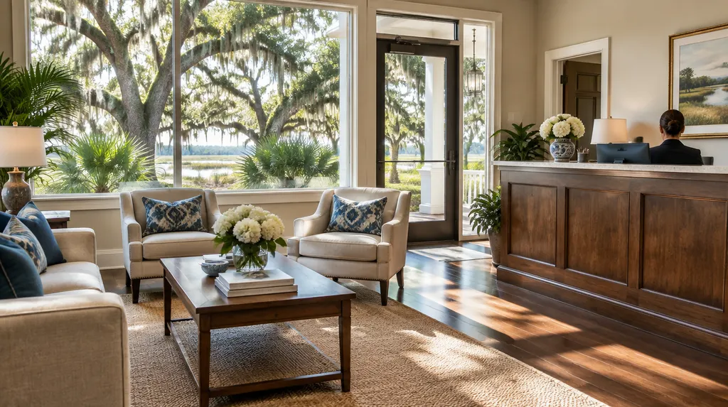A welcoming law office reception area in Charleston, SC