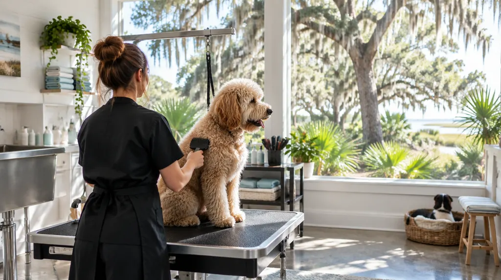A bright pet grooming salon in Charleston, SC