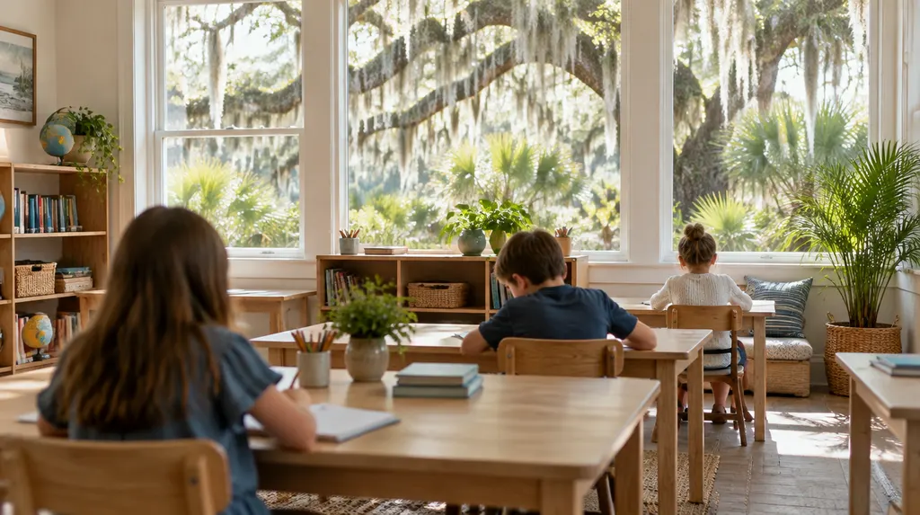 A bright learning center classroom in Charleston, SC
