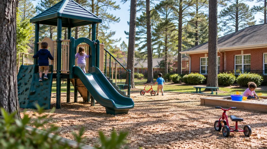 An outdoor playground at a childcare center in Columbia, SC
