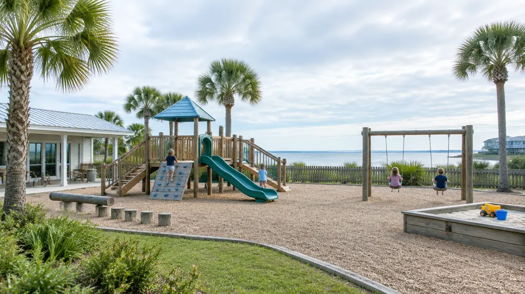 An outdoor playground at a childcare center in Conway, SC