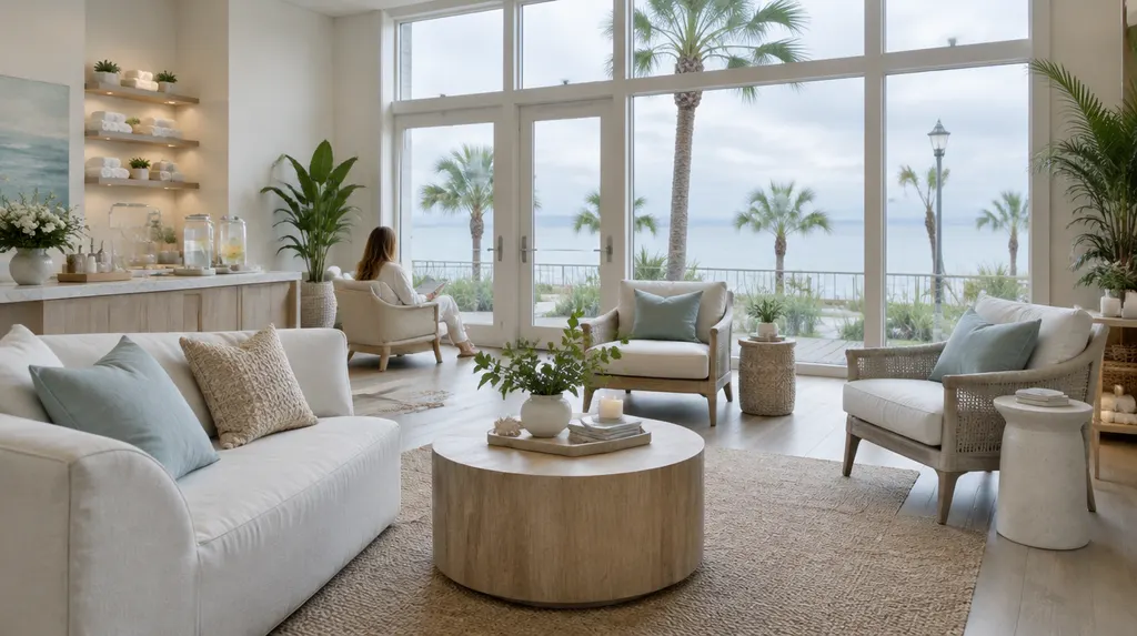 A serene med spa lounge with soft light in Conway, SC