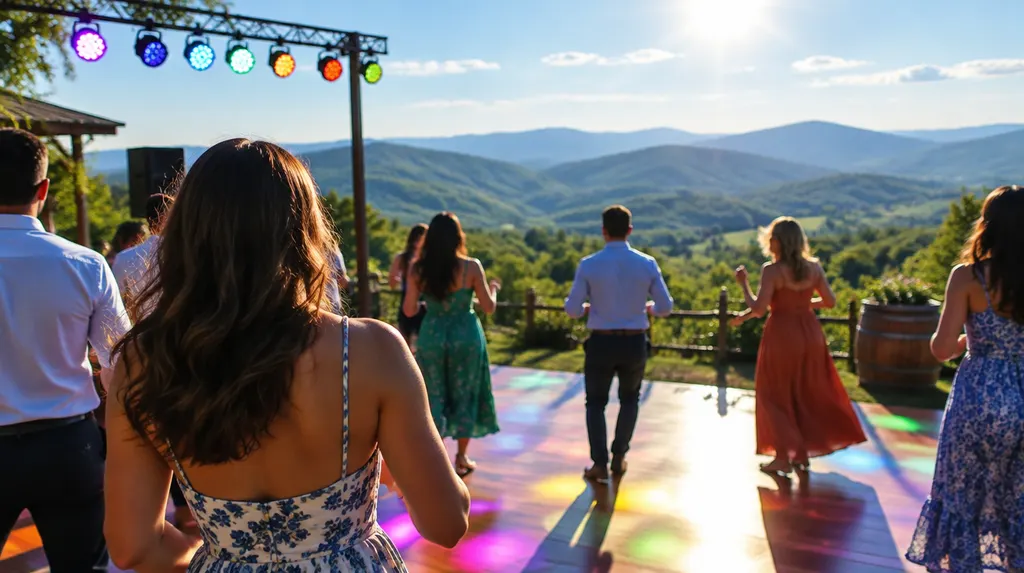A dance floor with colorful lights in Easley, SC