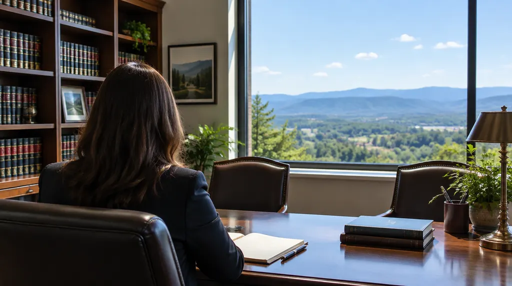 A quiet law office with bookshelves in Easley, SC
