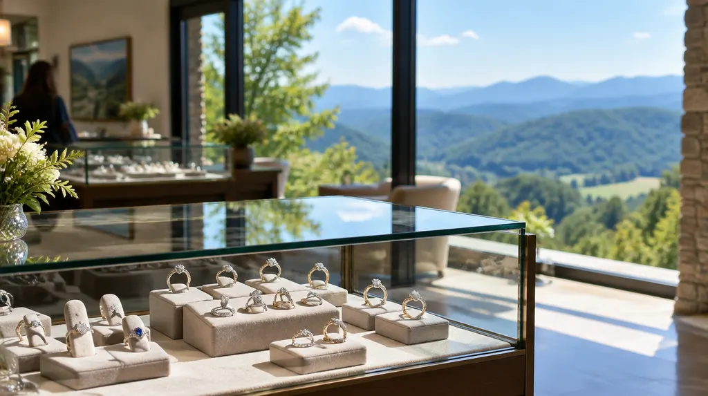 A jewelry display case with rings in Easley, SC