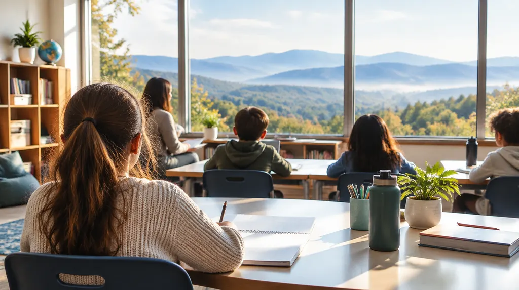 A bright learning center classroom in Easley, SC