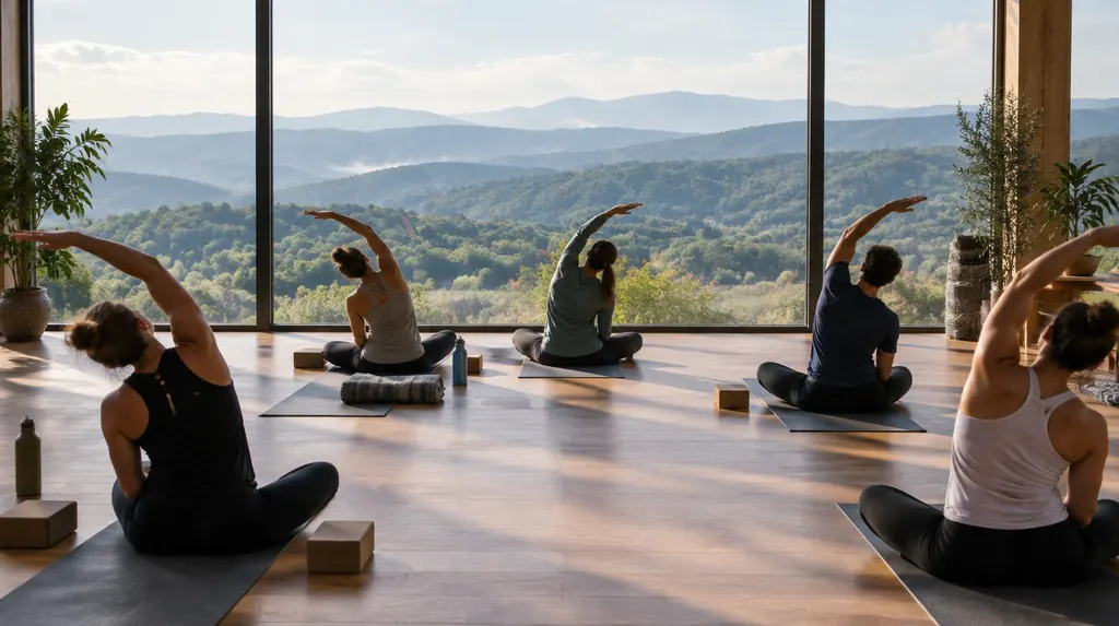 A yoga class in a calm studio in Easley, SC
