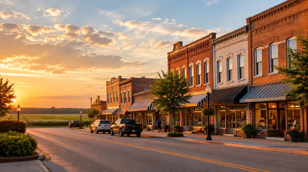 Local businesses along a street in Florence, South Carolina