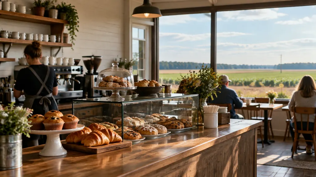 A cozy café counter with pastries in Florence, SC