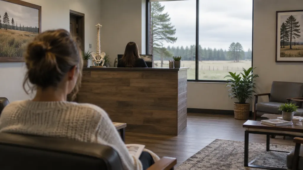 A calm chiropractic office reception in Florence, SC