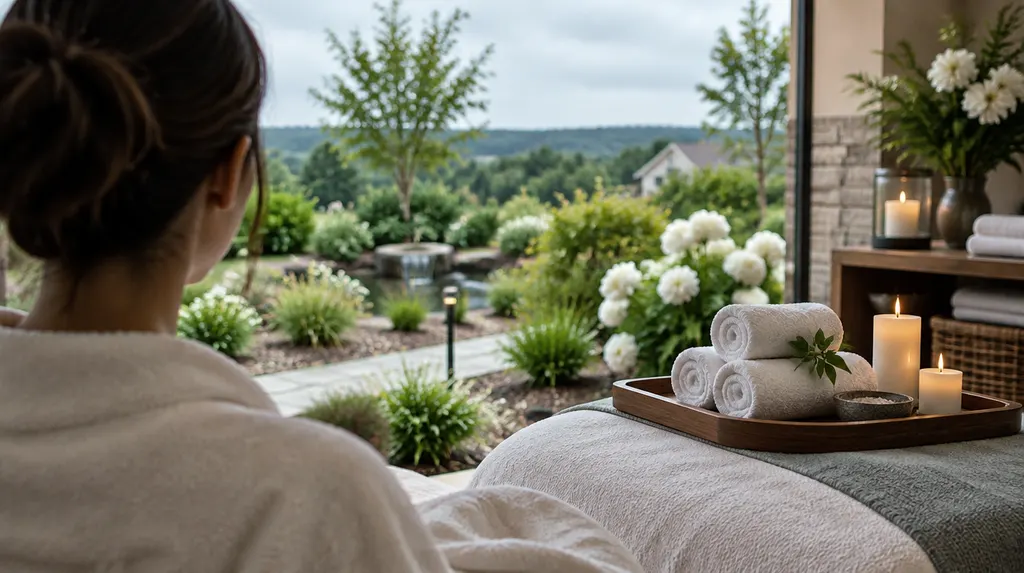 Rolled towels and candles in a day spa in Fort Mill, SC