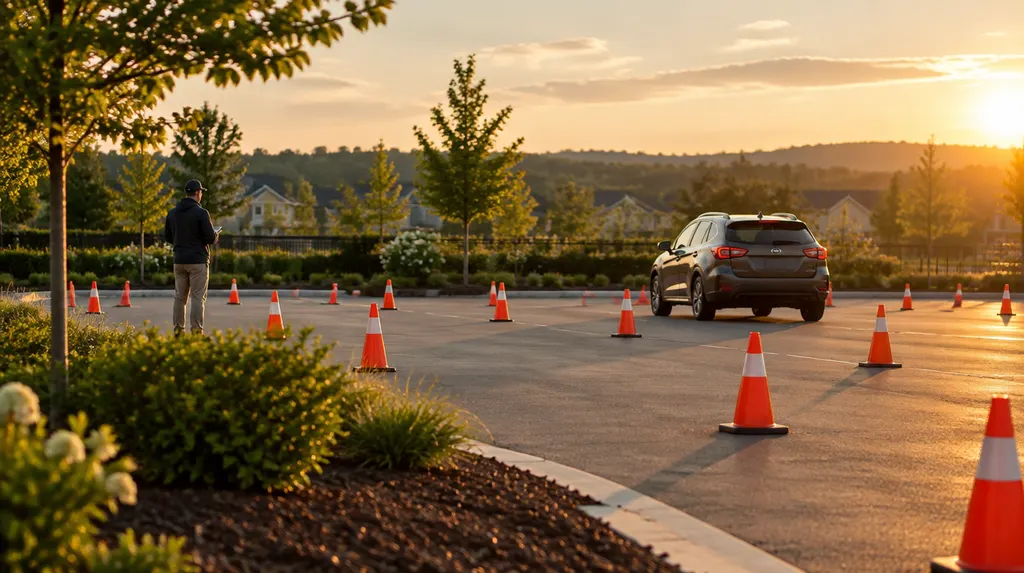 Traffic cones on a practice lot in Fort Mill, SC