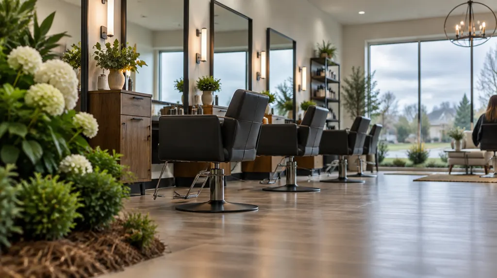 A stylish hair salon with chairs and mirrors in Fort Mill, SC