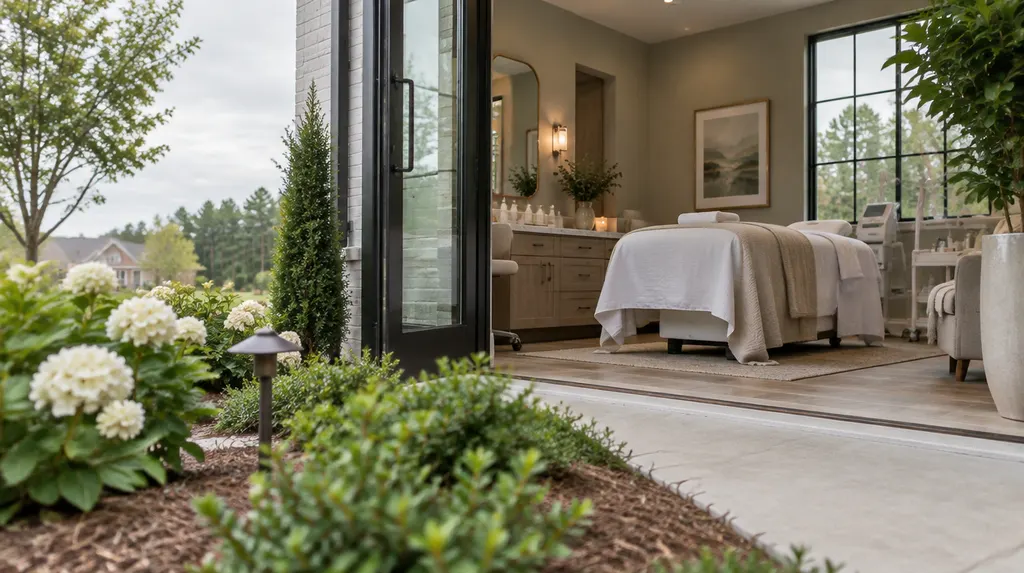 An elegant med spa treatment room in Fort Mill, SC