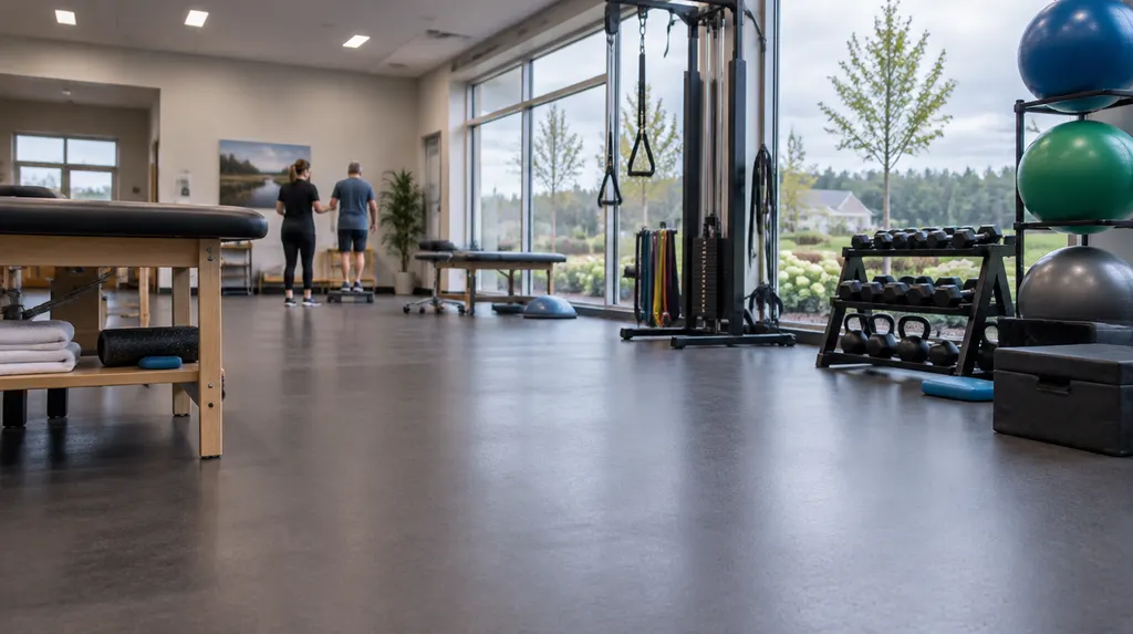 A physical therapy gym with equipment in Fort Mill, SC