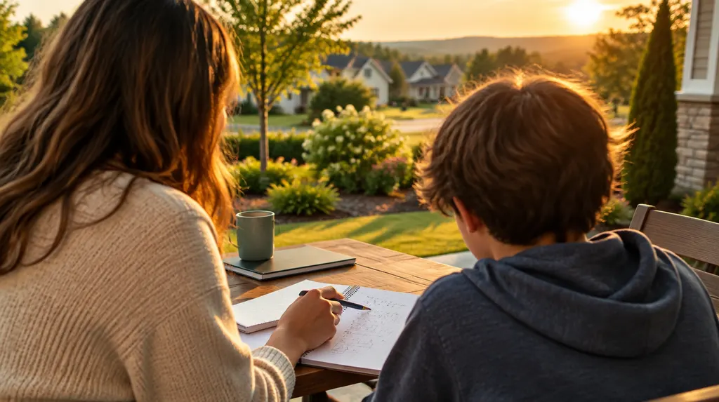 A tutor helping a student with math at a table in Fort Mill, SC