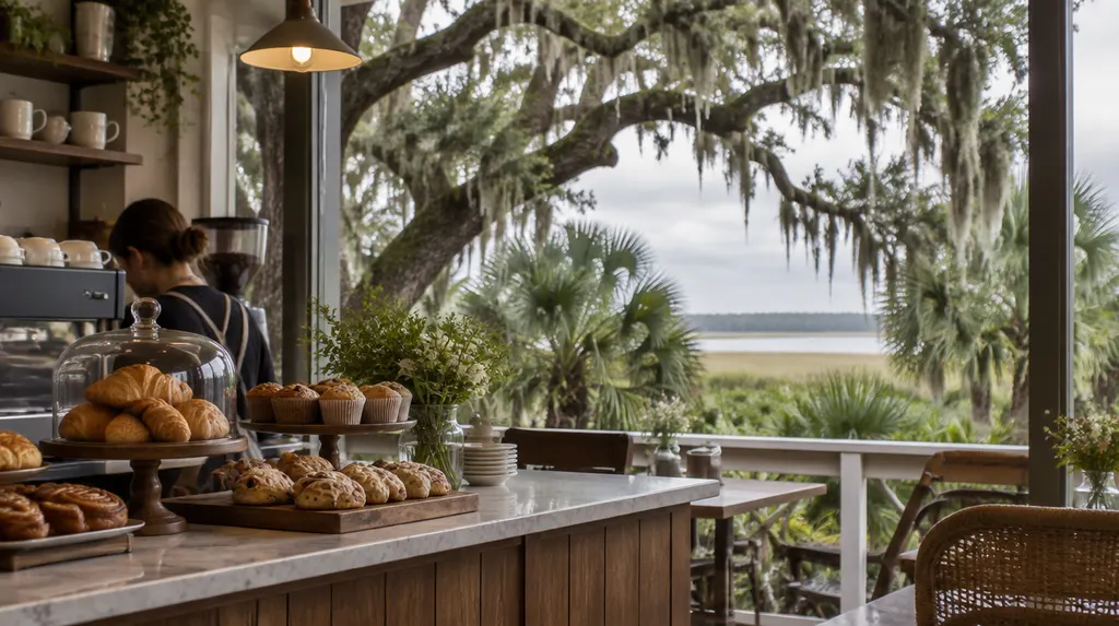 A cozy café counter with pastries in Goose Creek, SC