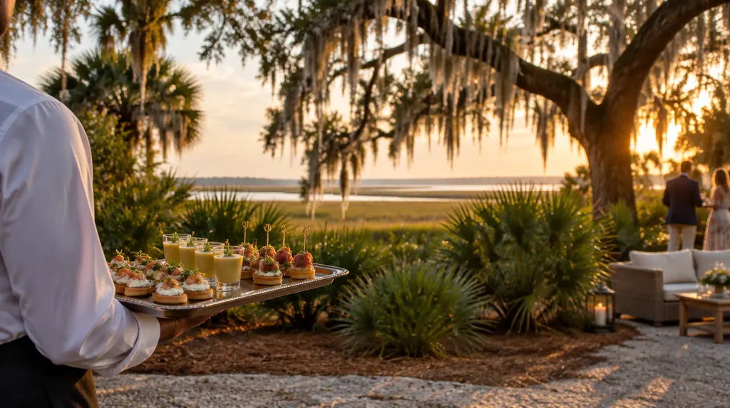 Elegant hors d’oeuvres on a serving tray in Goose Creek, SC