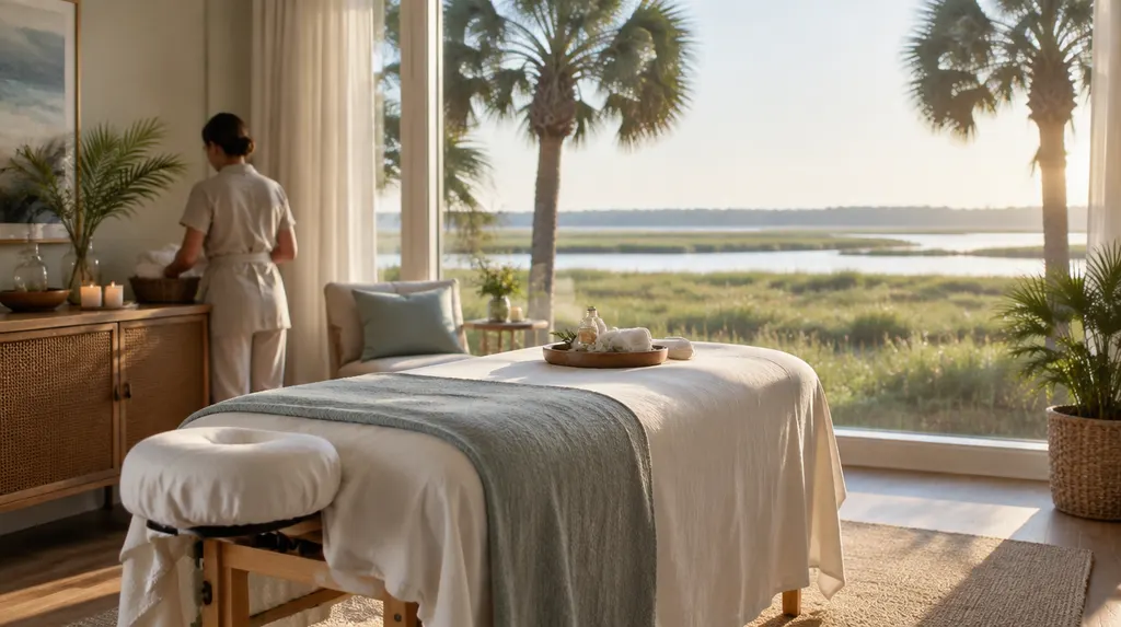 A tranquil spa treatment room in Goose Creek, SC