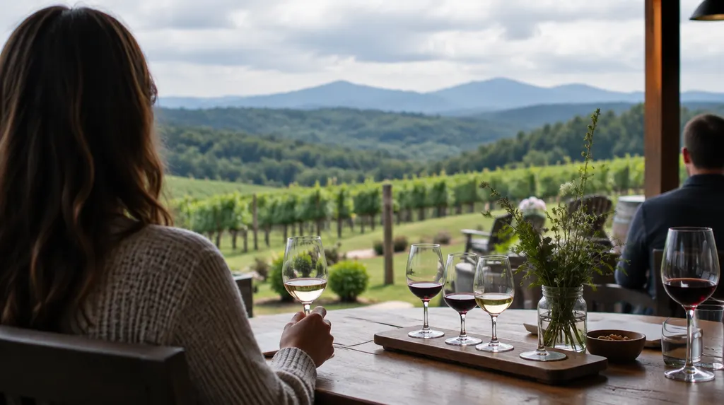 A vineyard tasting room with wine glasses in Greenville, SC