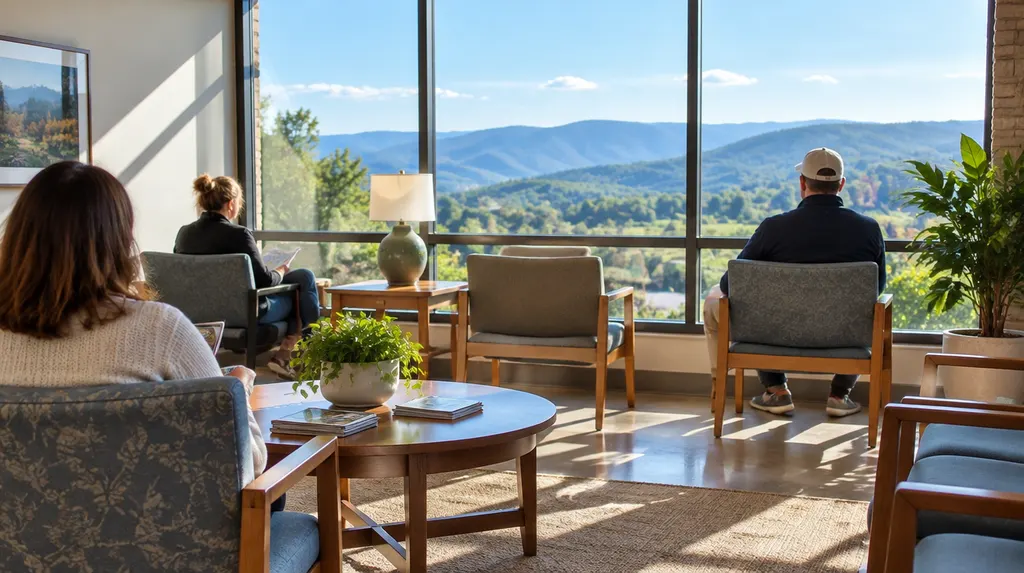 A peaceful waiting room with natural light in Greenville, SC