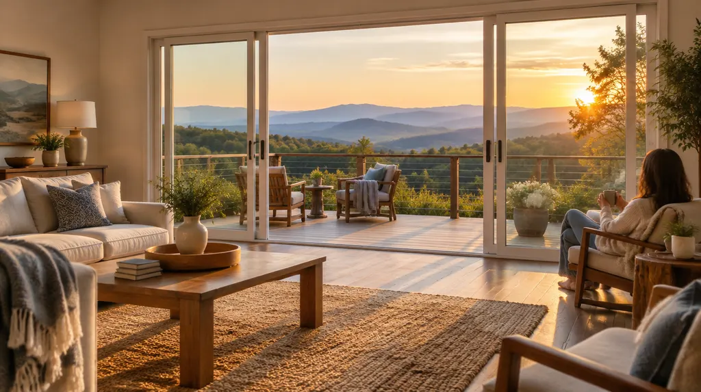 A bright room with new sliding patio doors in Greenville, SC