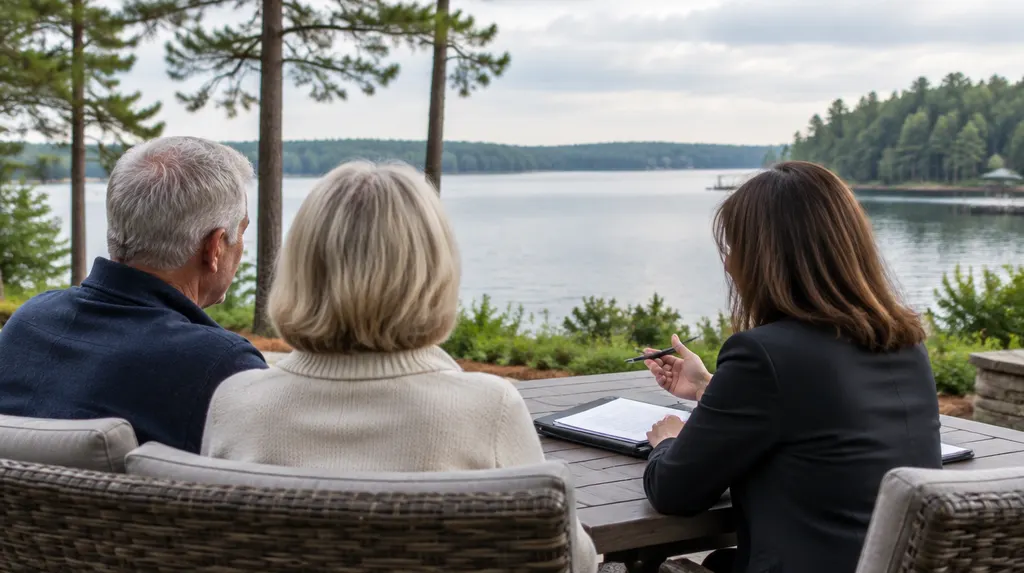 An estate planning attorney meeting an older couple in Greenwood, SC