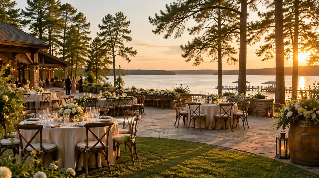 An elegant event venue set for a wedding reception in Greenwood, SC