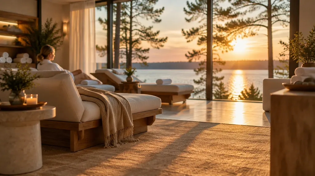 A serene med spa lounge with soft light in Greenwood, SC