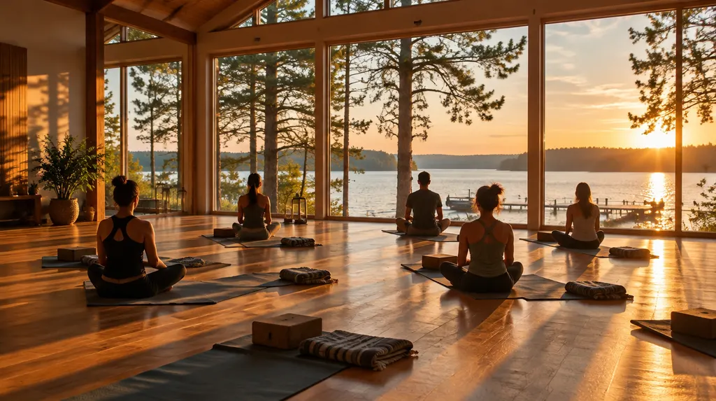 A sunlit yoga studio with mats laid out in Greenwood, SC