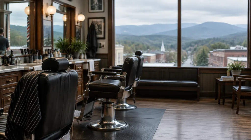 A classic barbershop with leather chairs in Greer, SC