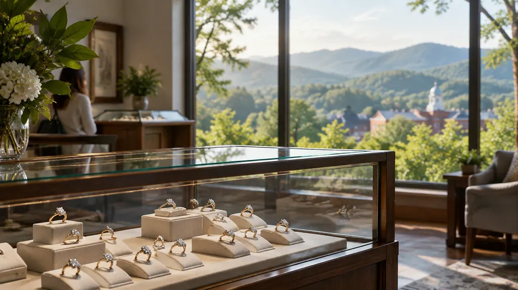 A jewelry display case with rings in Greer, SC
