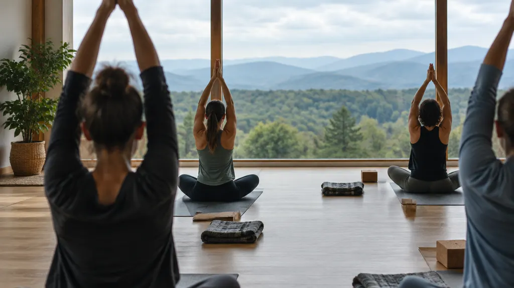 A yoga class in a calm studio in Greer, SC