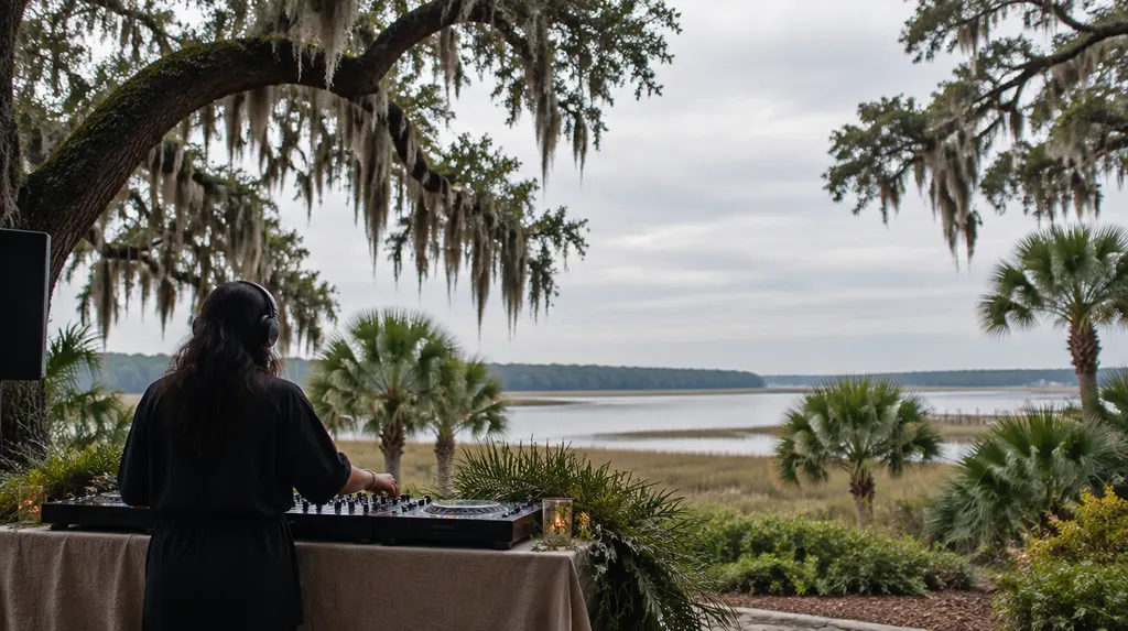A DJ mixing on decks at an event in Hanahan, SC