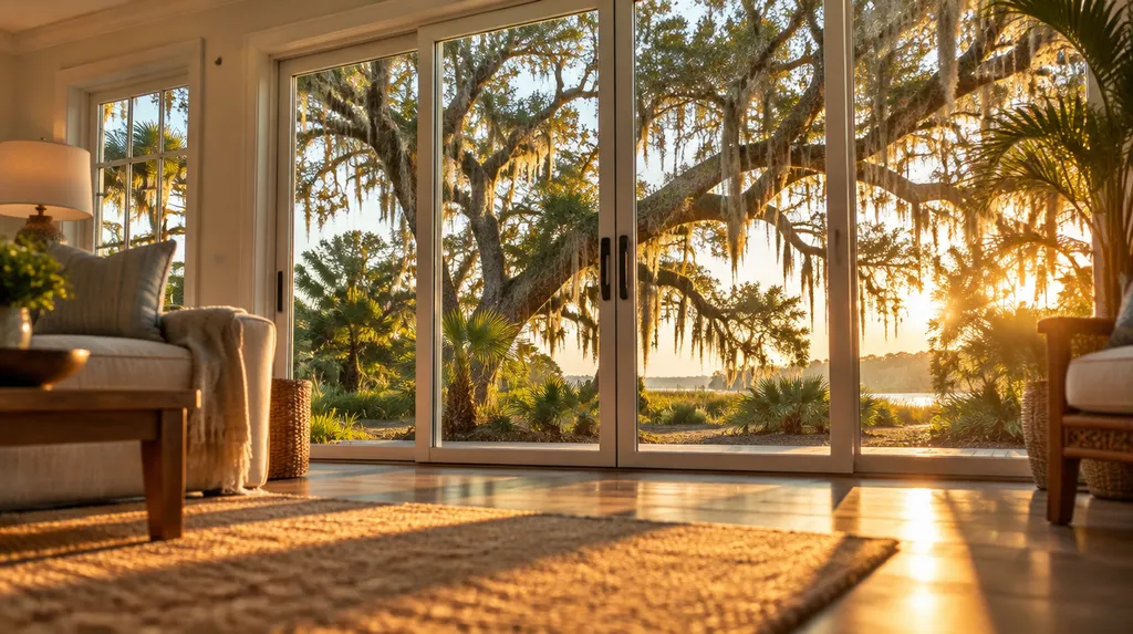 A bright room with new sliding patio doors in Hanahan, SC