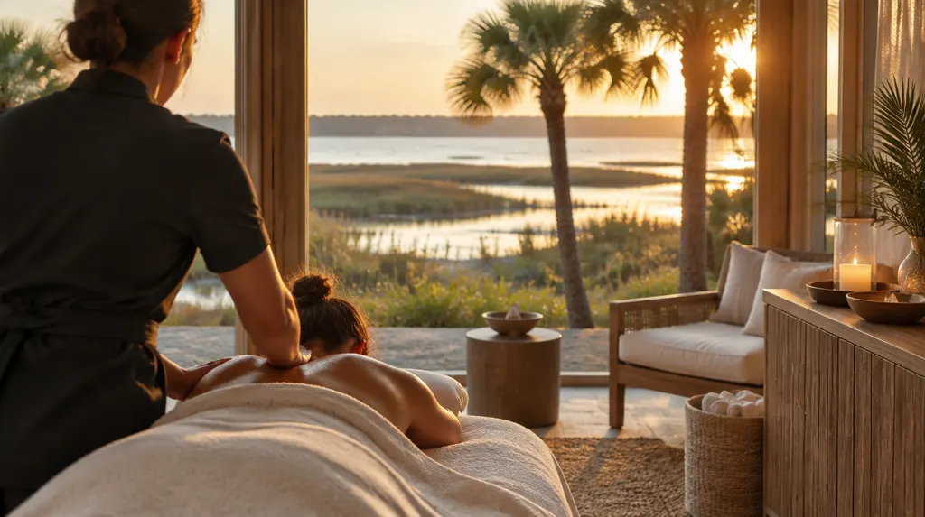 A tranquil spa treatment room in Hilton Head Island, SC