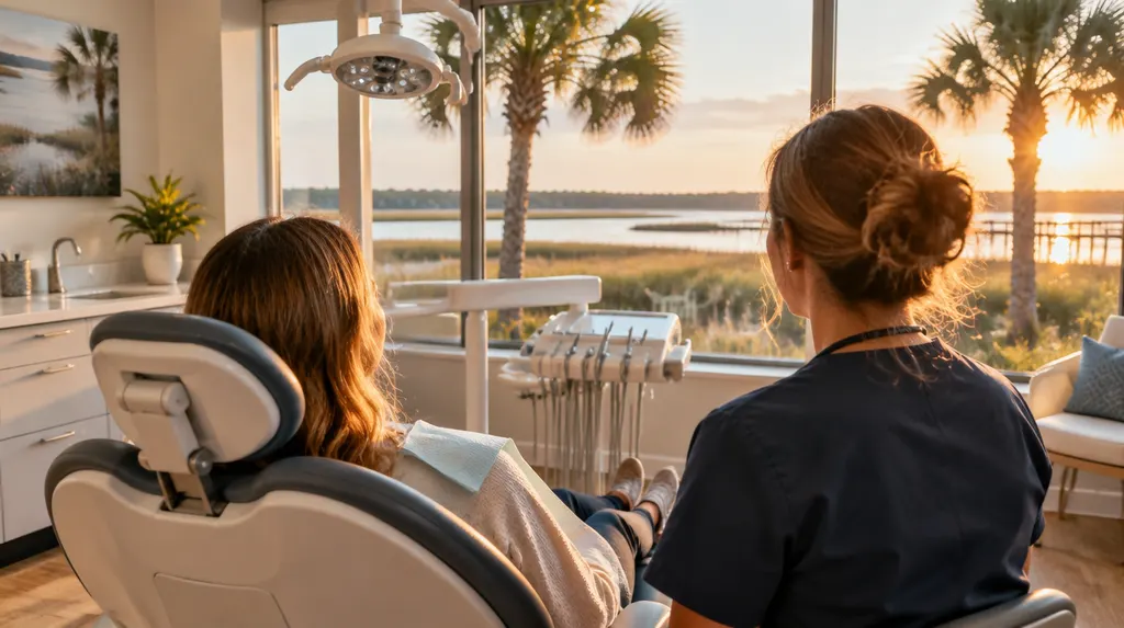 A bright modern dental treatment room in Hilton Head Island, SC